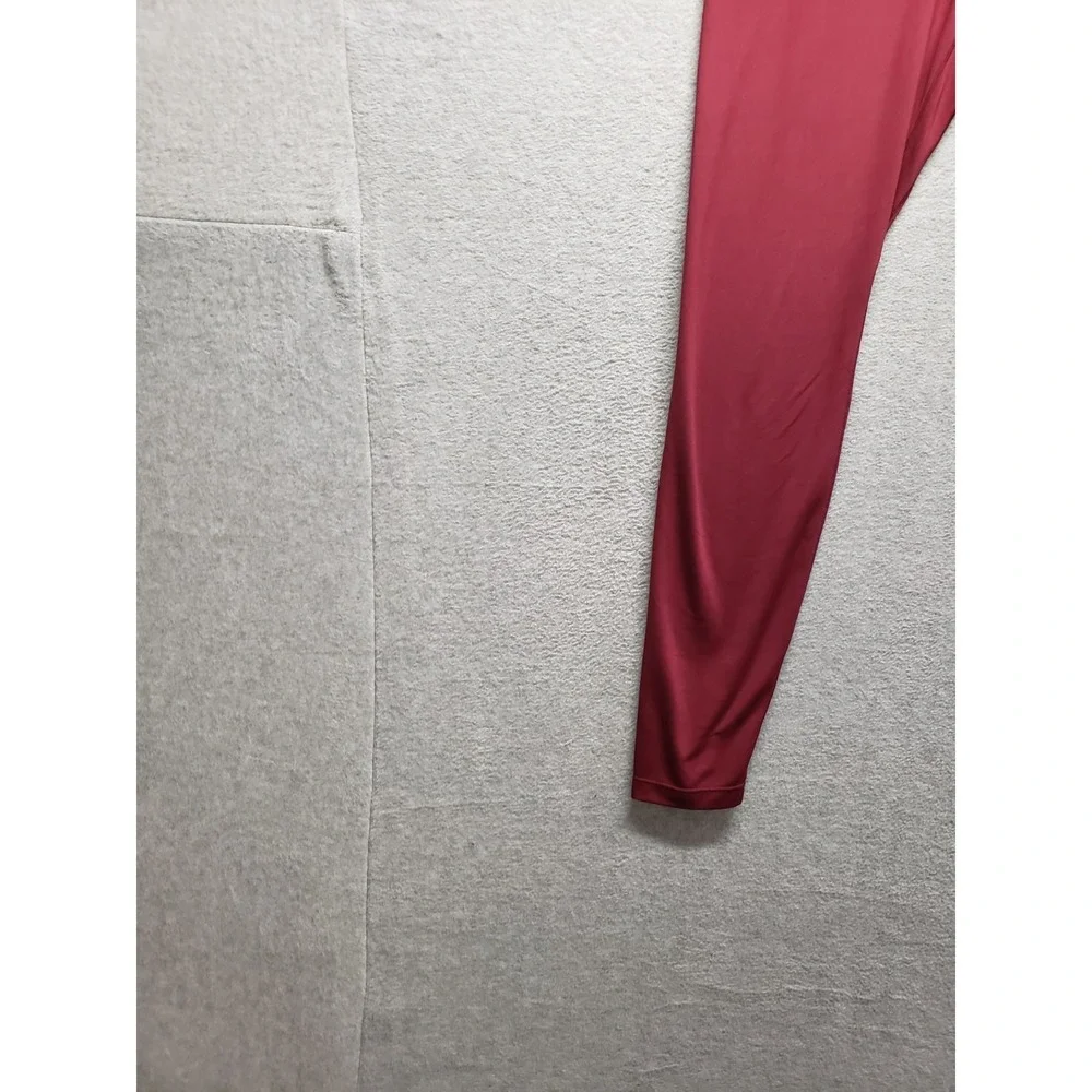 Nike Dri Fit Women Athletic‎ Leggings L Red High Waistband Pull On Logo Active